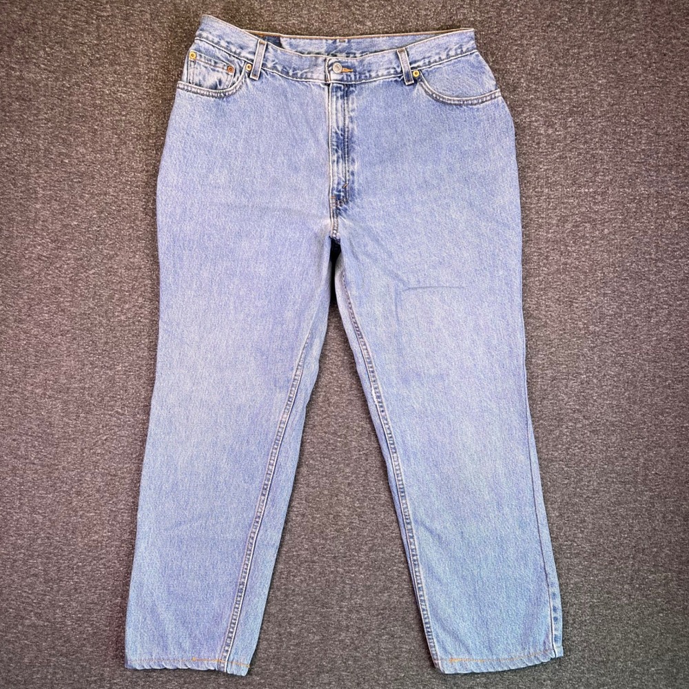 VTG Levis 550 Jeans Womens L Light Wash Relaxed High Rise Tapered Tailored READ‎